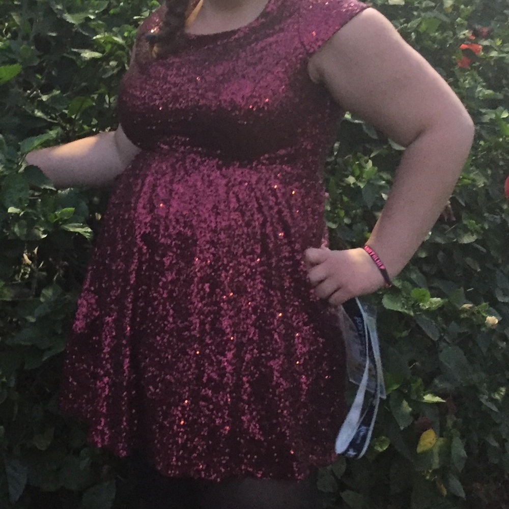 Red sequin dress